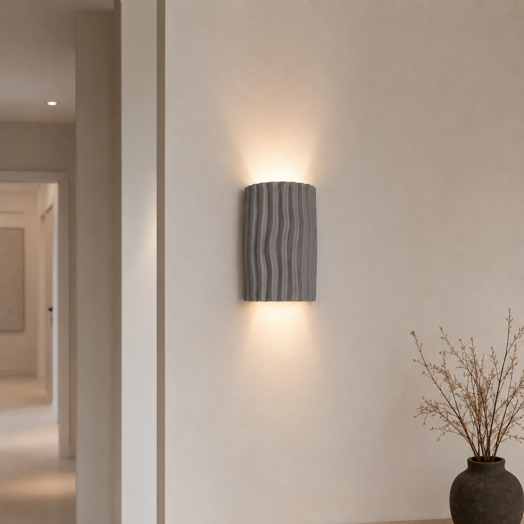 Casa Lumière Japandi Resin Wandlamp - Organische Lijnen Design Lamp Sfeerverlichting