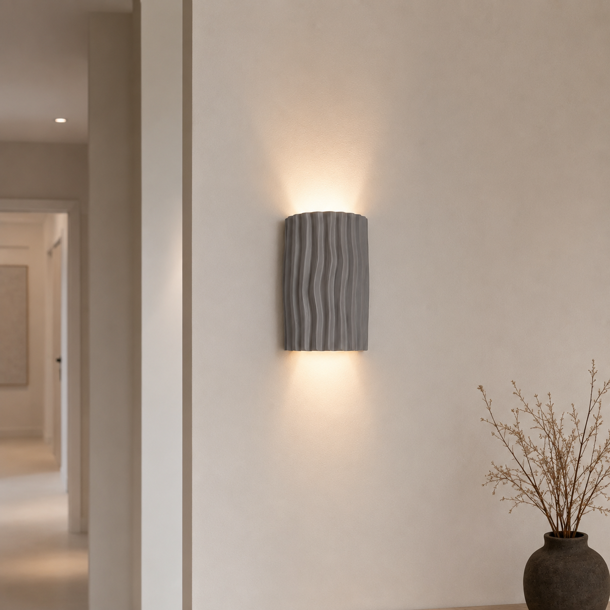 Casa Lumière Japandi Resin Wandlamp - Organische Lijnen Design Lamp Sfeerverlichting
