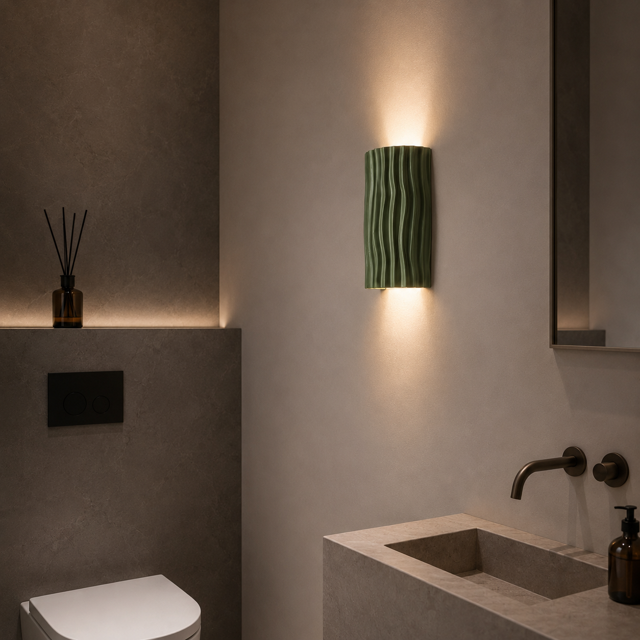 Casa Lumière Japandi Resin Wandlamp - Organische Lijnen Design Lamp Sfeerverlichting