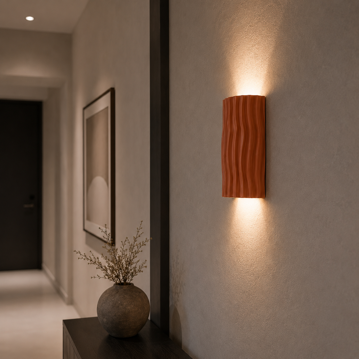 Casa Lumière Japandi Resin Wandlamp - Organische Lijnen Design Lamp Sfeerverlichting