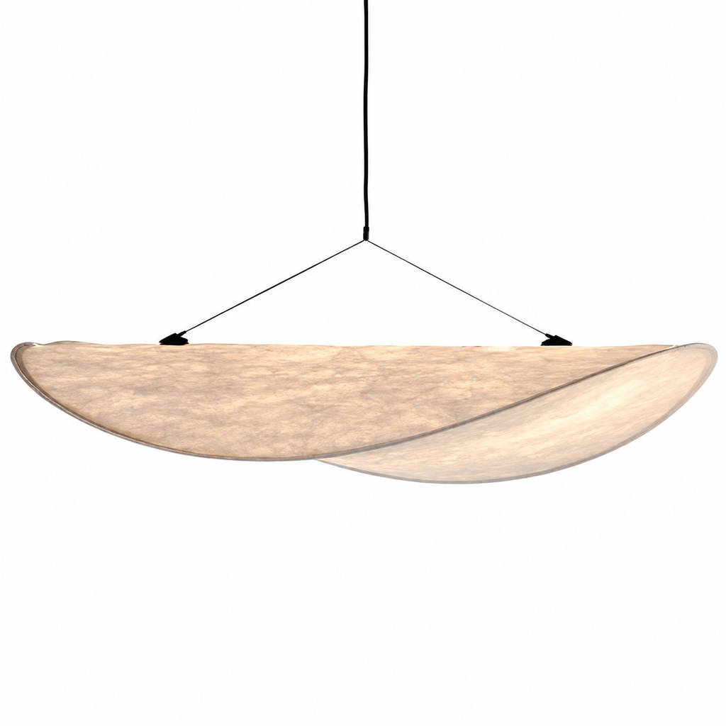 Casa Lumière Japandi Zijde Stoffen Hanglamp - Organisch Minimalistisch Wit Design Lamp