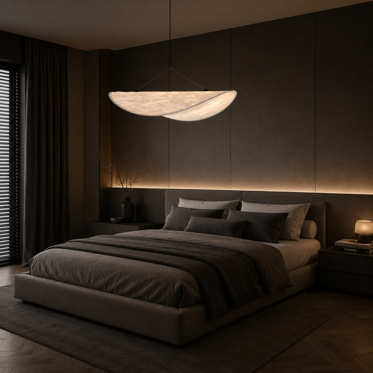 Casa Lumière Japandi Zijde Stoffen Hanglamp - Organisch Minimalistisch Wit Design Lamp