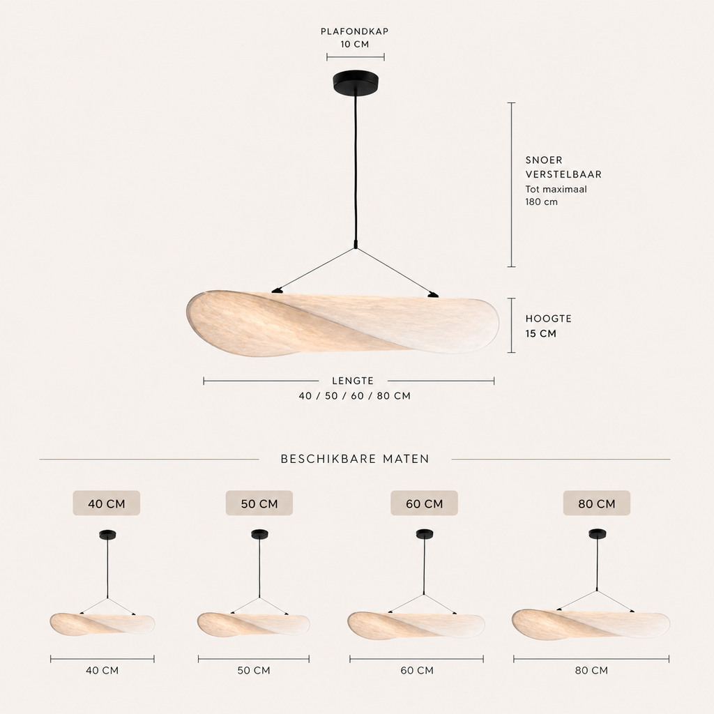 Casa Lumière Japandi Zijde Stoffen Hanglamp - Organisch Minimalistisch Wit Design Lamp