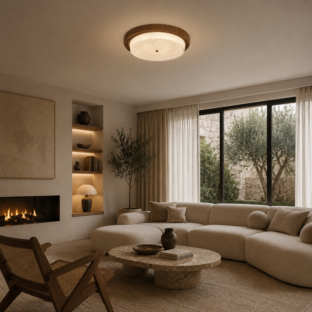 Casa Lumière Plafondlamp met Glazen Diffuser - Warm Wit LED Design Lamp