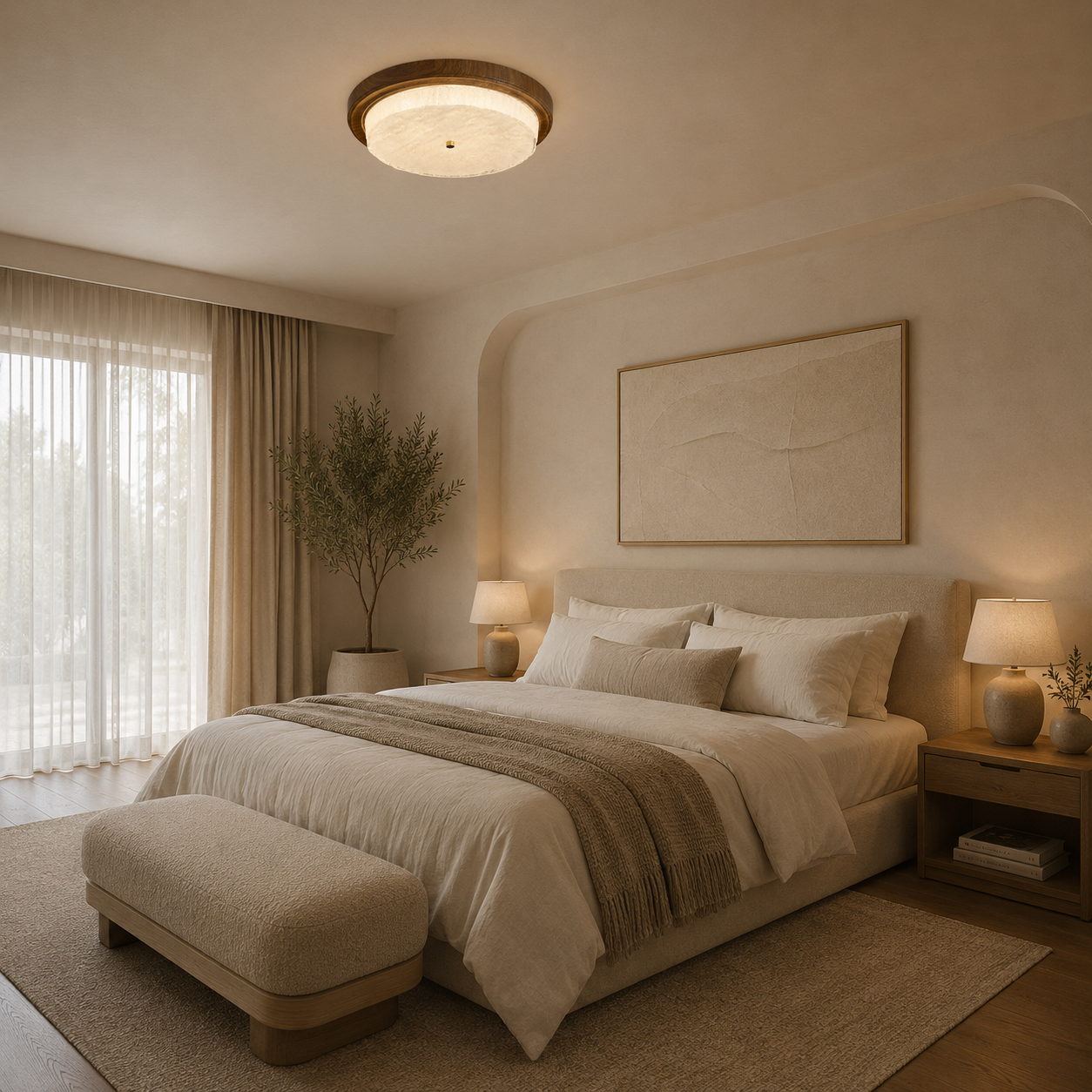 Casa Lumière Plafondlamp met Glazen Diffuser - Warm Wit LED Design Lamp