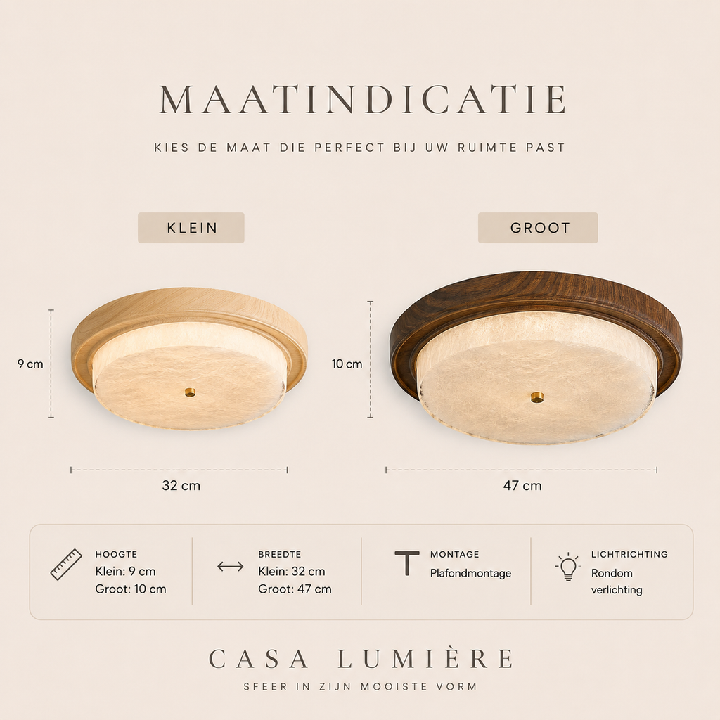 Casa Lumière Plafondlamp met Glazen Diffuser - Warm Wit LED Design Lamp