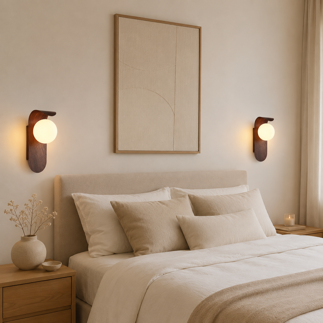 Casa Lumière Nordic Wandlamp van Hout & Glas - Warme Design Lamp