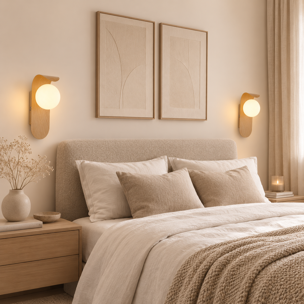 Casa Lumière Nordic Wandlamp van Hout & Glas - Warme Design Lamp