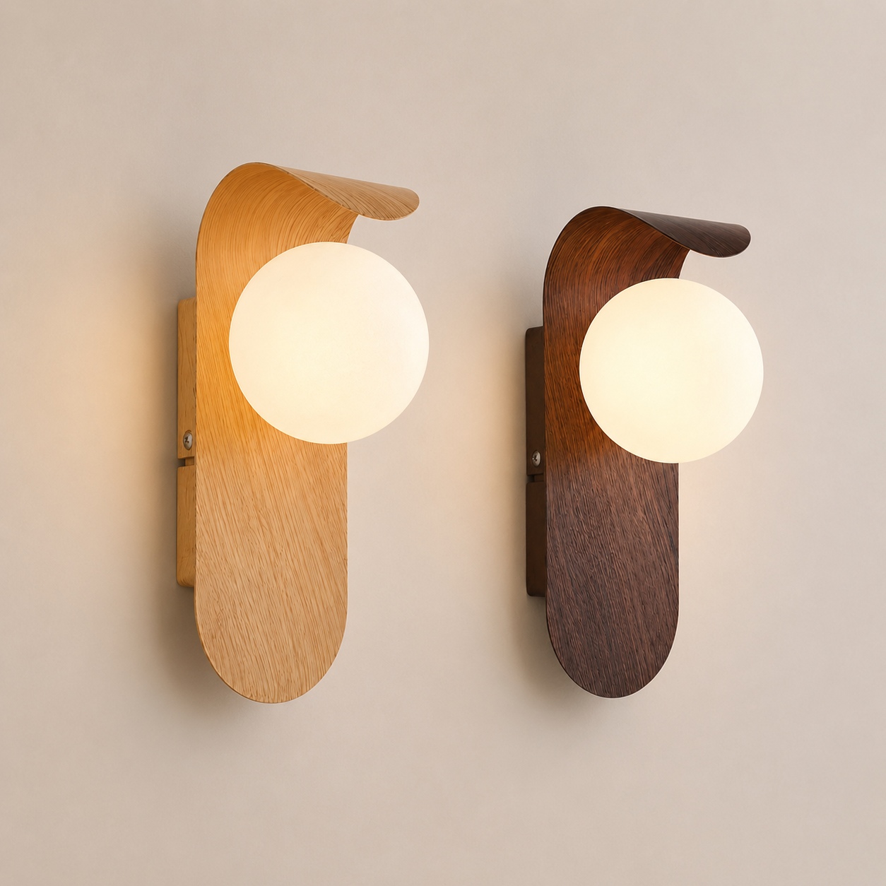 Casa Lumière Nordic Wandlamp van Hout & Glas - Warme Design Lamp