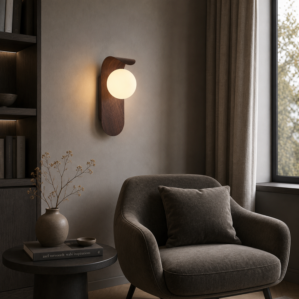 Casa Lumière Nordic Wandlamp van Hout & Glas - Warme Design Lamp
