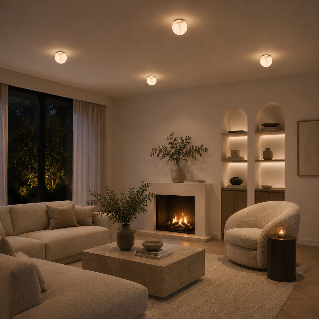 Casa Lumière Alabaster Plafondlamp - Design Lamp & Zachte Sfeerverlichting
