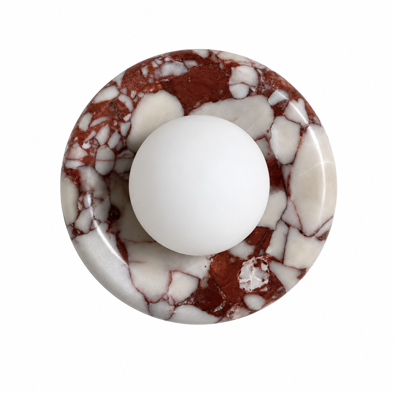 Casa Lumière Marmeren Ronde Wandlamp - Natuursteen met Matglas Design Lamp