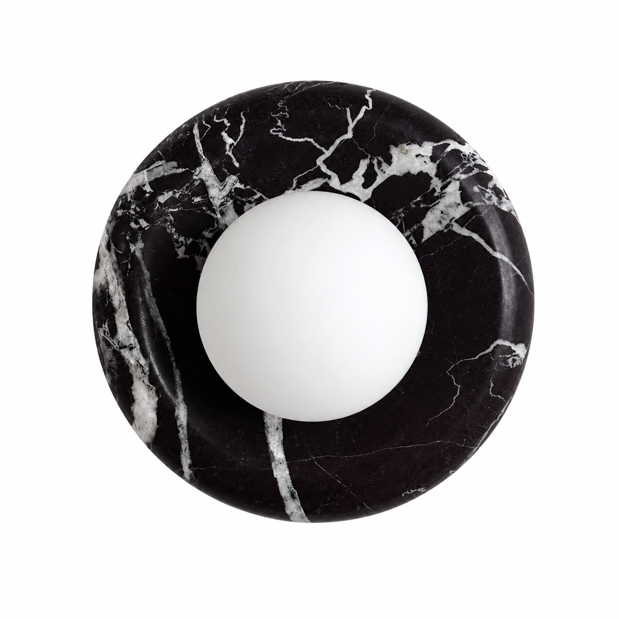 Casa Lumière Marmeren Ronde Wandlamp - Natuursteen met Matglas Design Lamp