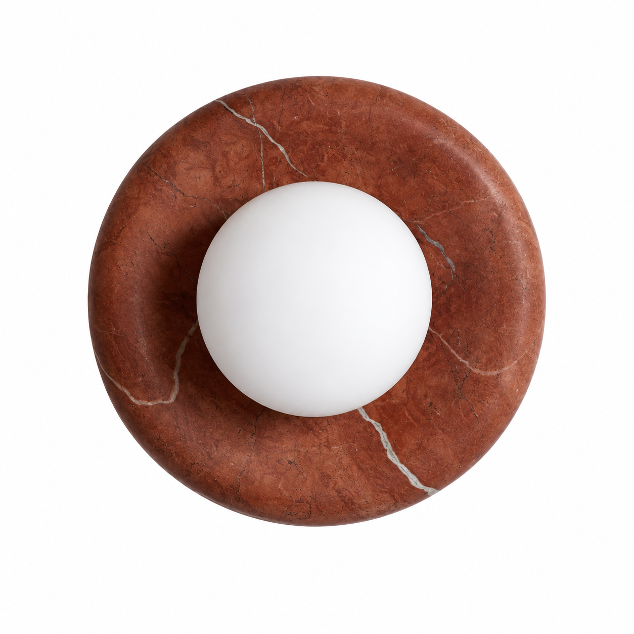 Casa Lumière Marmeren Ronde Wandlamp - Natuursteen met Matglas Design Lamp