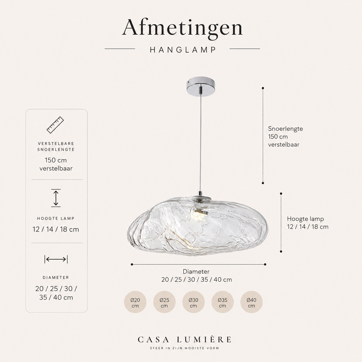 Casa Lumière Glazen Wolk Hanglamp - Design Lamp Sfeerverlichting