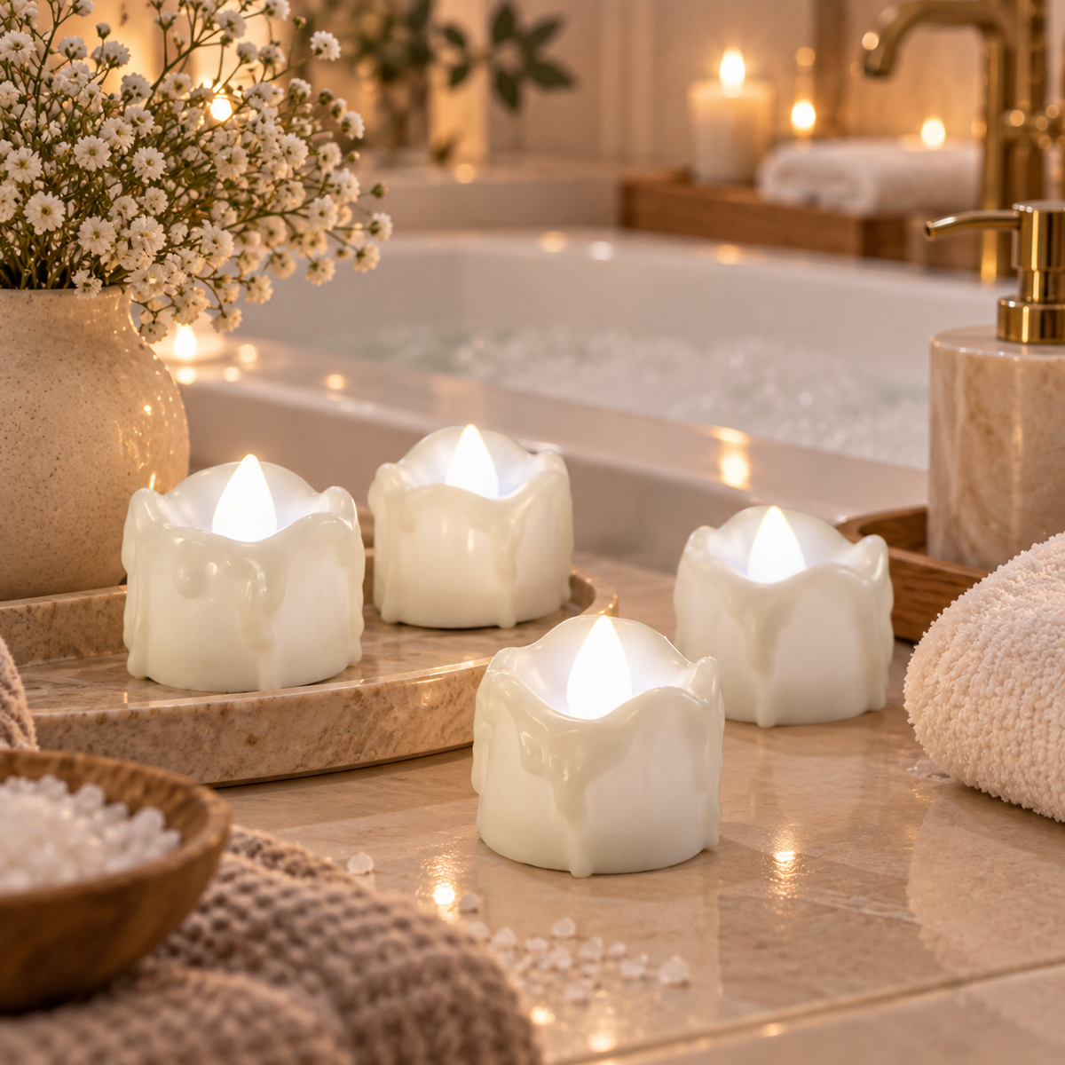 Casa Lumière LED Tealights - 12 Flameless Candles