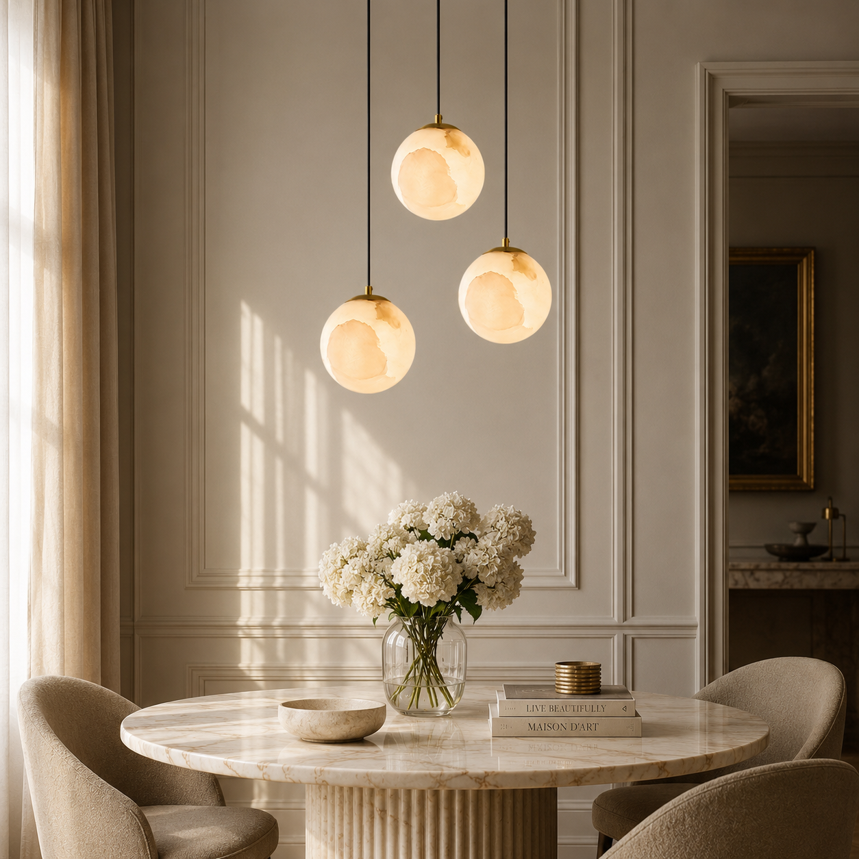 Casa Lumière Alabaster Hanglamp - Natuursteen Verlichting