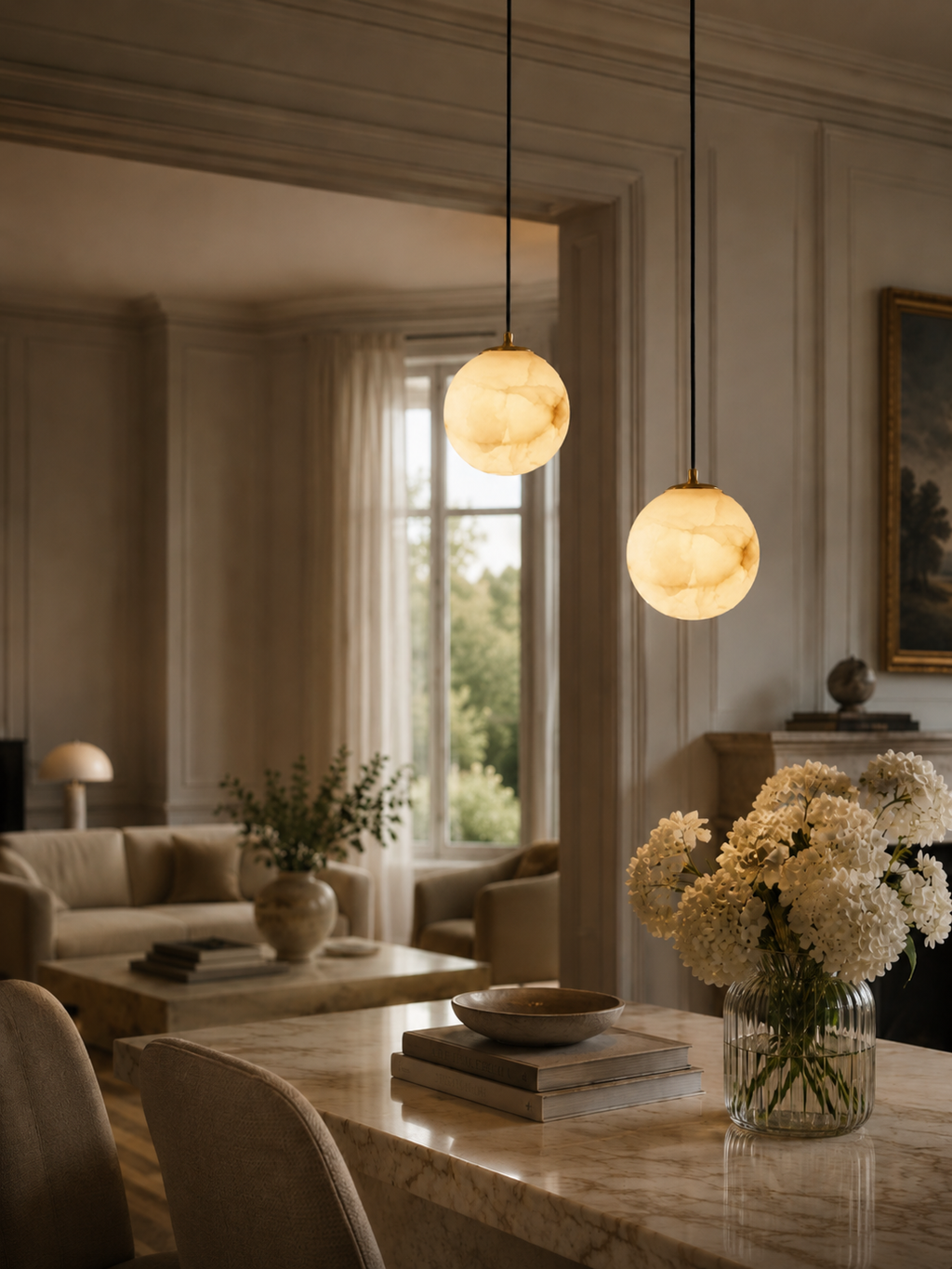 Casa Lumière Alabaster Hanglamp - Natuursteen Verlichting