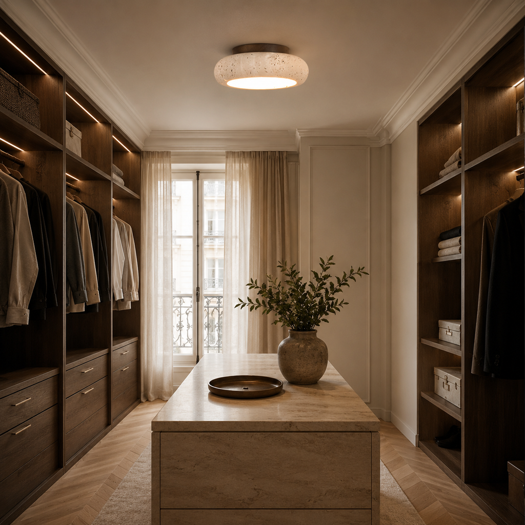 Casa Lumière Travertine Retro Plafondlamp - Natuursteen Verlichting