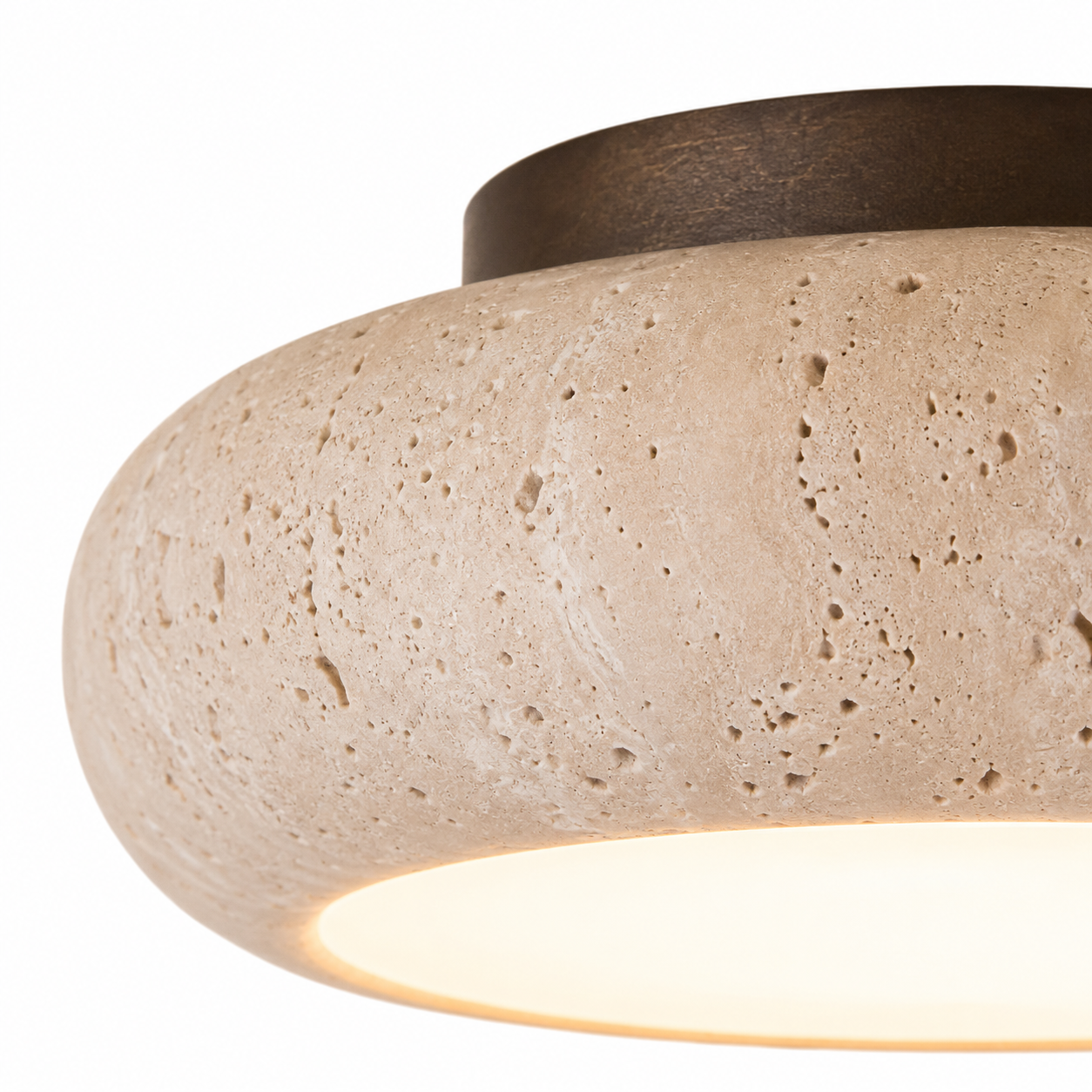 Casa Lumière Travertine Retro Plafondlamp - Natuursteen Verlichting
