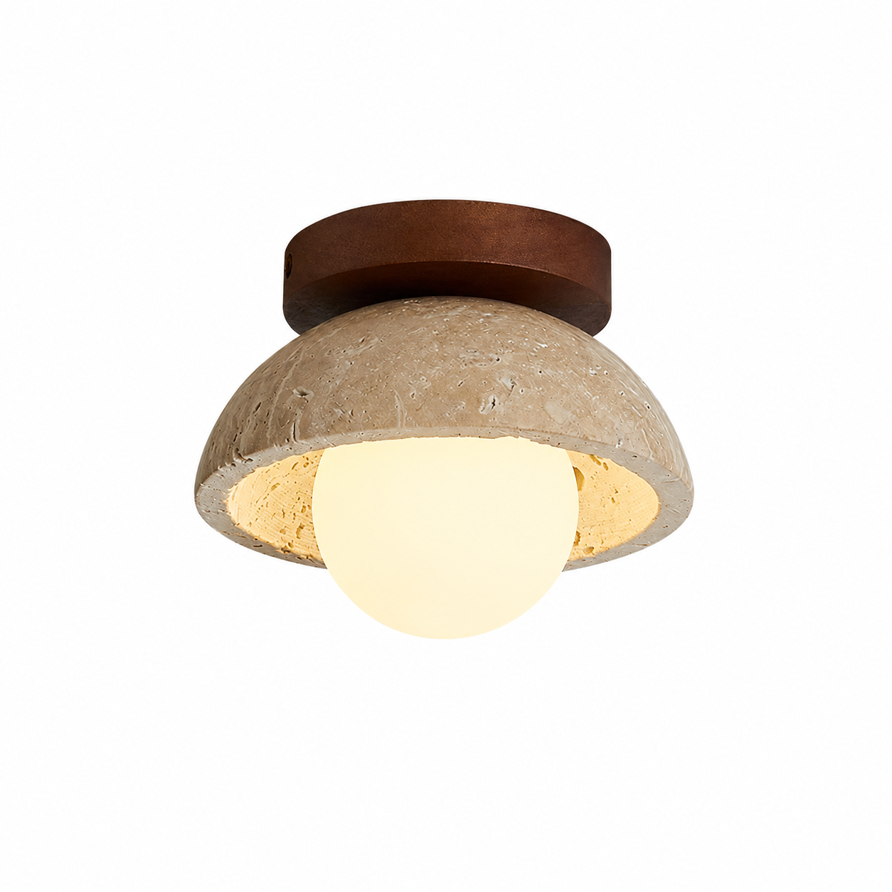Casa Lumière Travertine Plafondlamp - Natuursteen Design Lamp