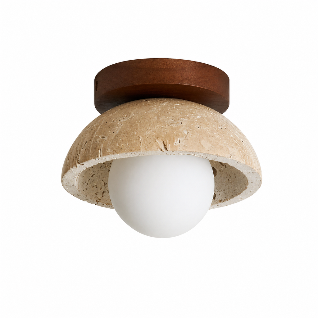 Casa Lumière Travertine Plafondlamp - Natuursteen Design Lamp