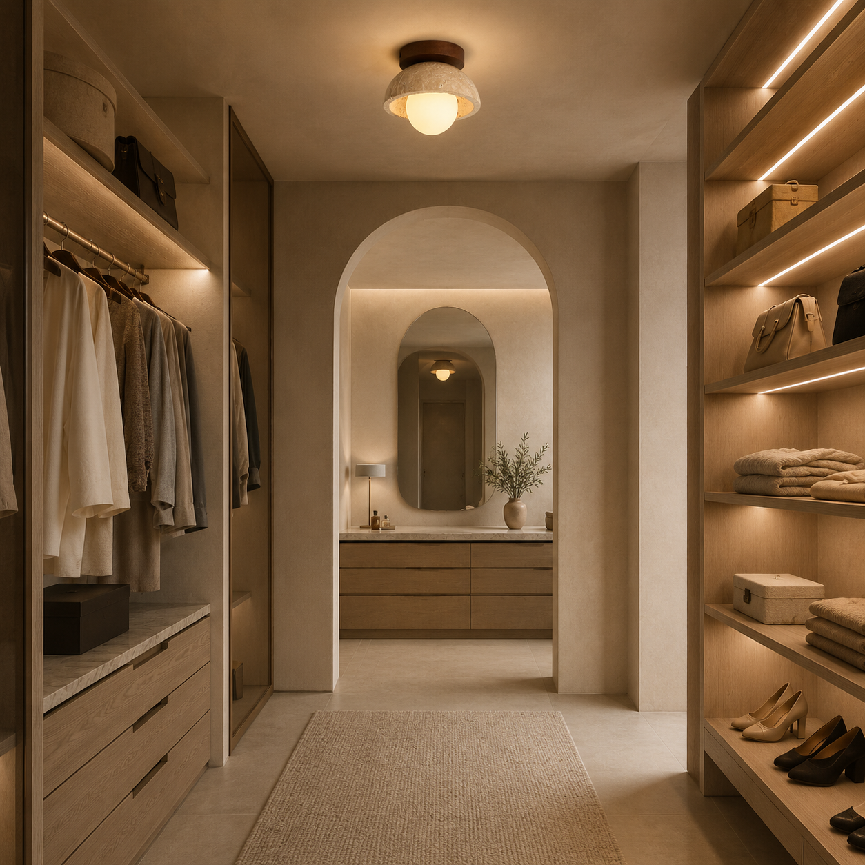 Casa Lumière Travertine Plafondlamp - Natuursteen Design Lamp