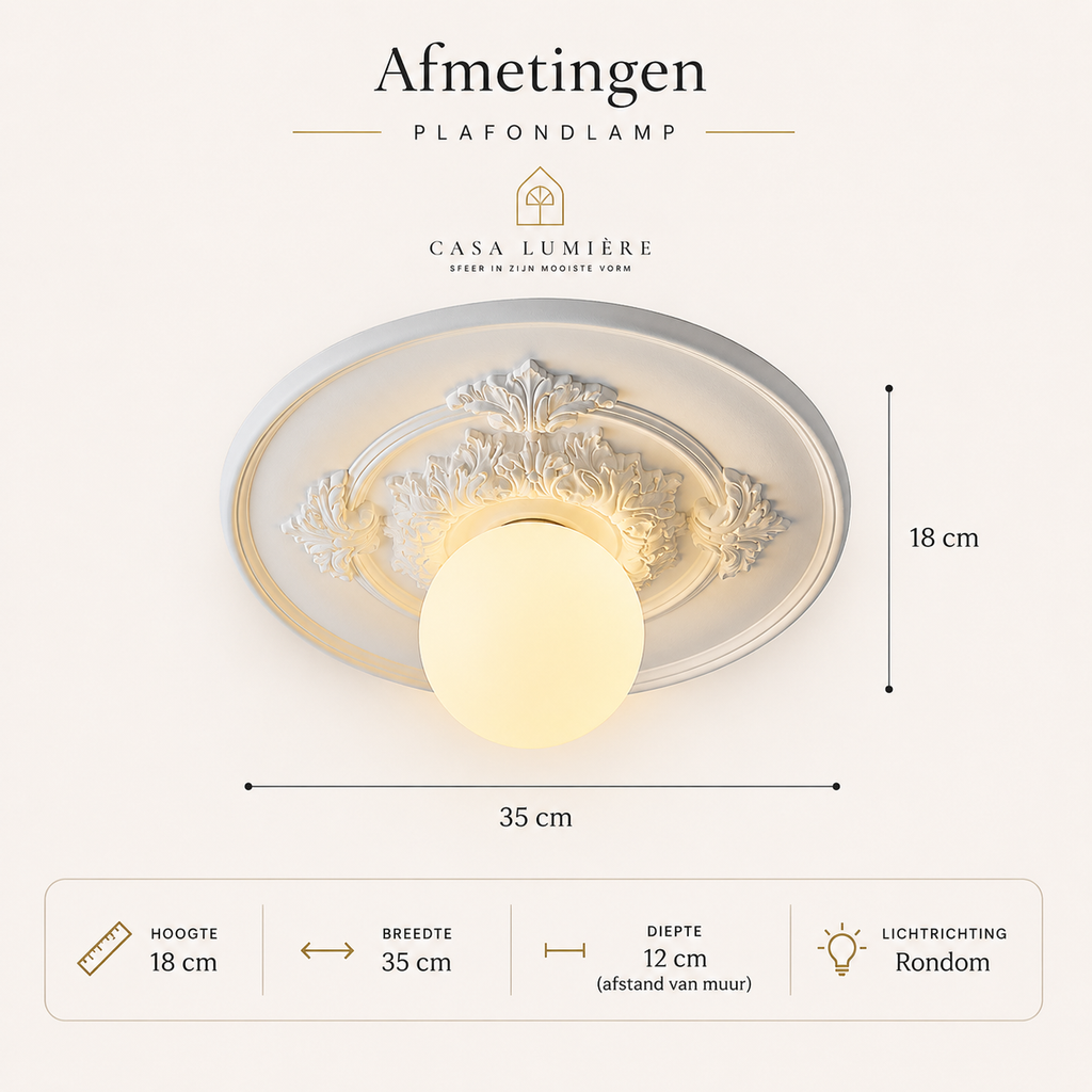 Casa Lumière Klassieke Plafondlamp - Reliëf Design Lamp
