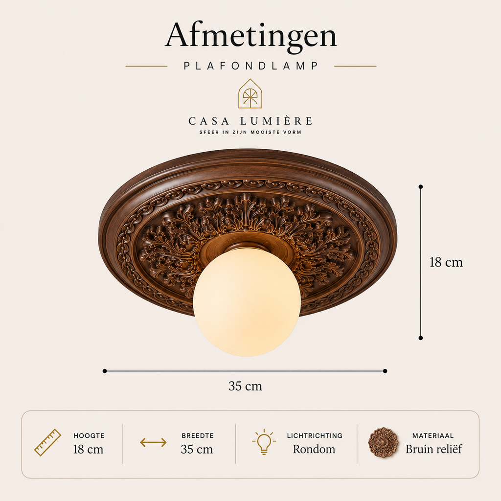 Casa Lumière Klassieke Plafondlamp - Reliëf Design Lamp