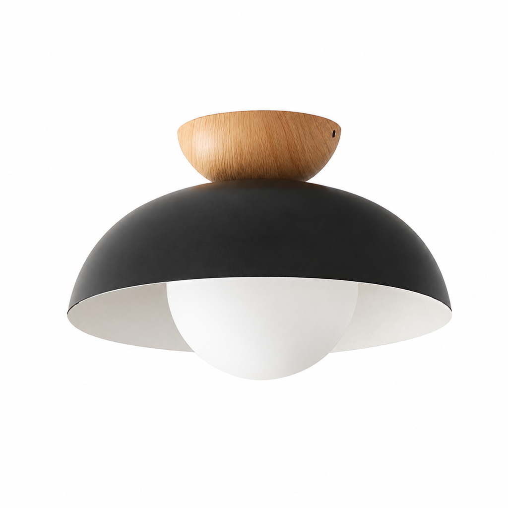 Casa Lumière Nordic Plafondlamp – Houten Accent & Warme Sfeerverlichting