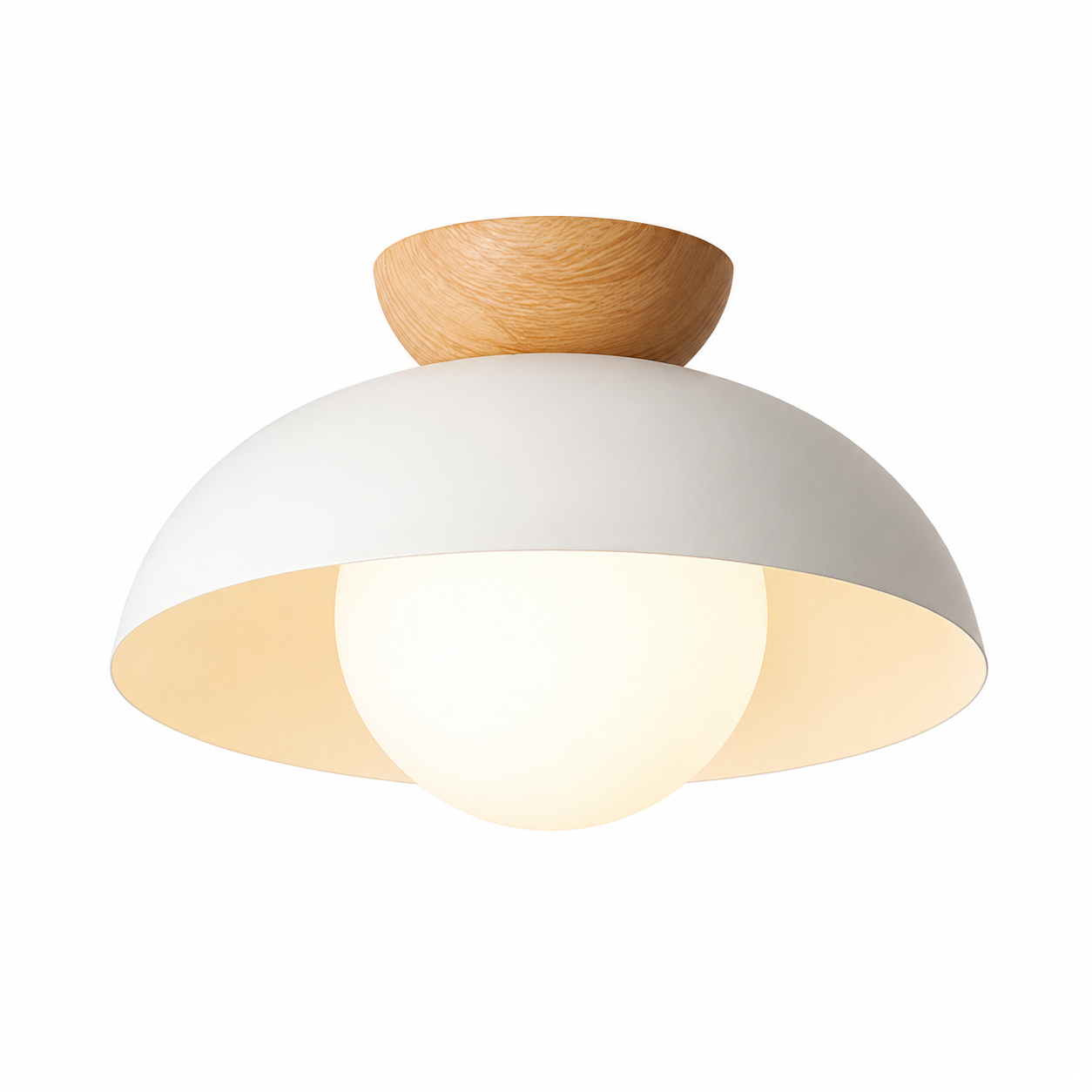 Casa Lumière Nordic Plafondlamp – Houten Accent & Warme Sfeerverlichting