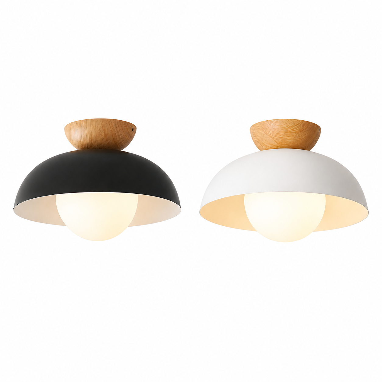 Casa Lumière Nordic Plafondlamp – Houten Accent & Warme Sfeerverlichting