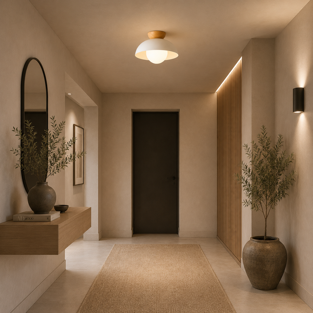 Casa Lumière Nordic Plafondlamp – Houten Accent & Warme Sfeerverlichting
