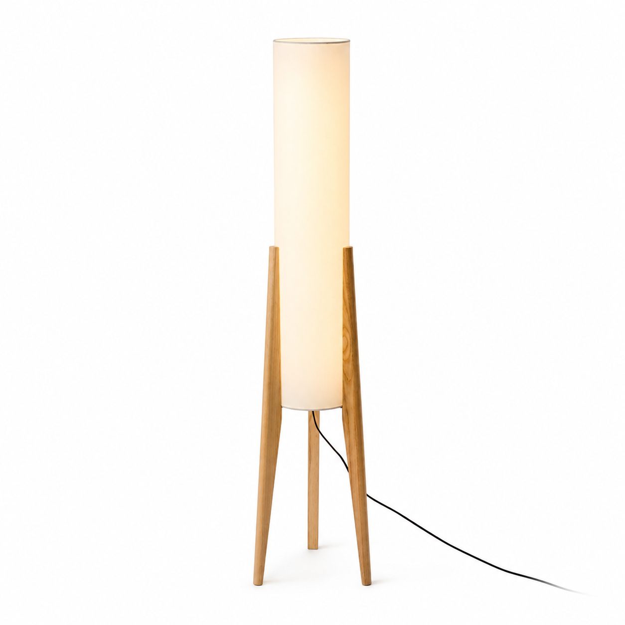 Casa Lumière Japandi Walnoot Vloerlamp - Massief Hout Sfeerverlichting