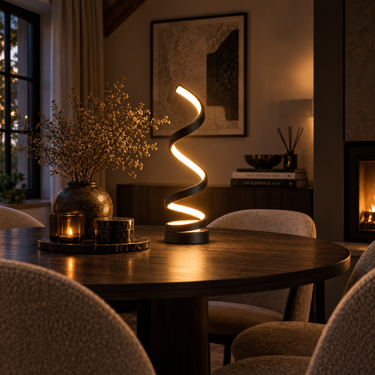 Casa Lumière Spiraal Tafellamp - Dimbaar & Draadloos