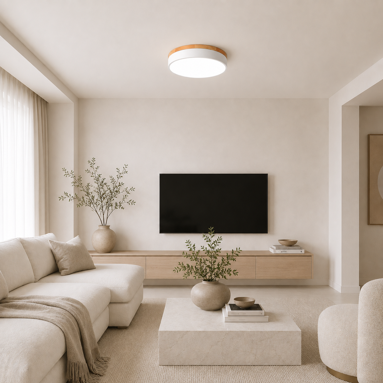 Casa Lumière Nordic Minimalistische LED Plafondlamp - Ronde Flush Mount met Acryl Design