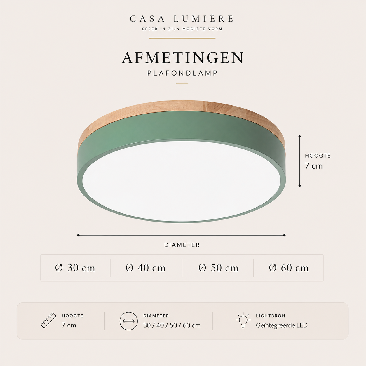 Casa Lumière Nordic Minimalistische LED Plafondlamp - Ronde Flush Mount met Acryl Design