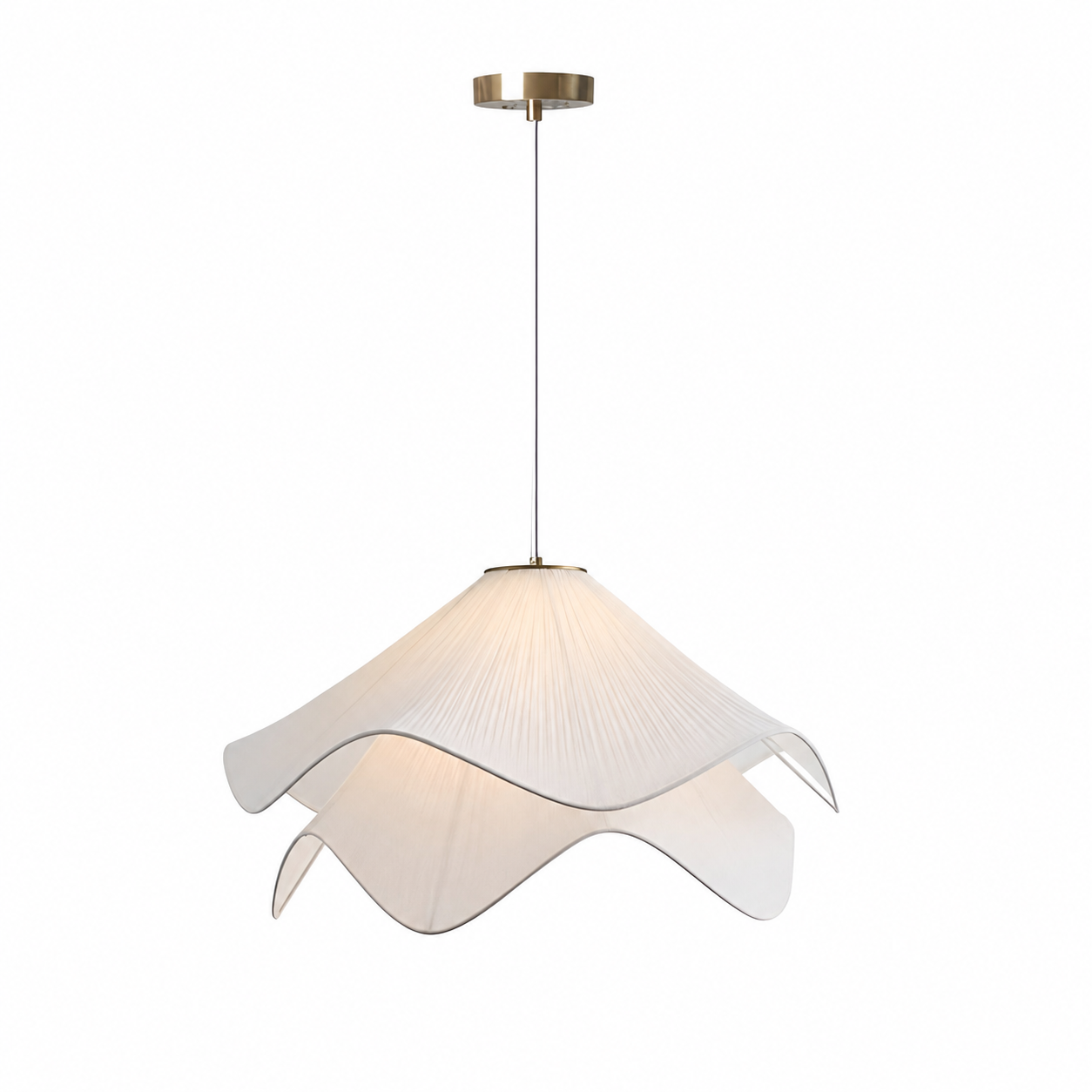 Casa Lumière Japandi Stof Hanglamp - Design Lamp met Golvende Lampenkap