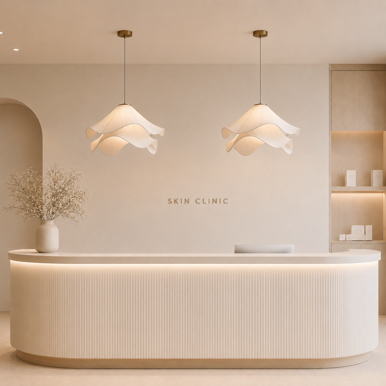 Casa Lumière Japandi Stof Hanglamp - Design Lamp met Golvende Lampenkap