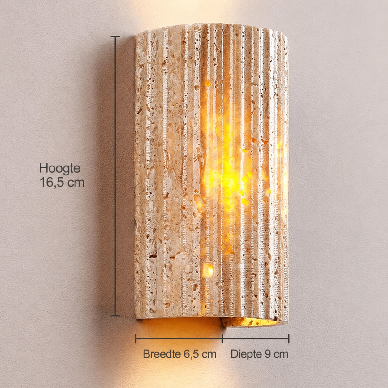 Casa Lumière Travertine Wandlamp - Wandverlichting voor Binnen & Buiten