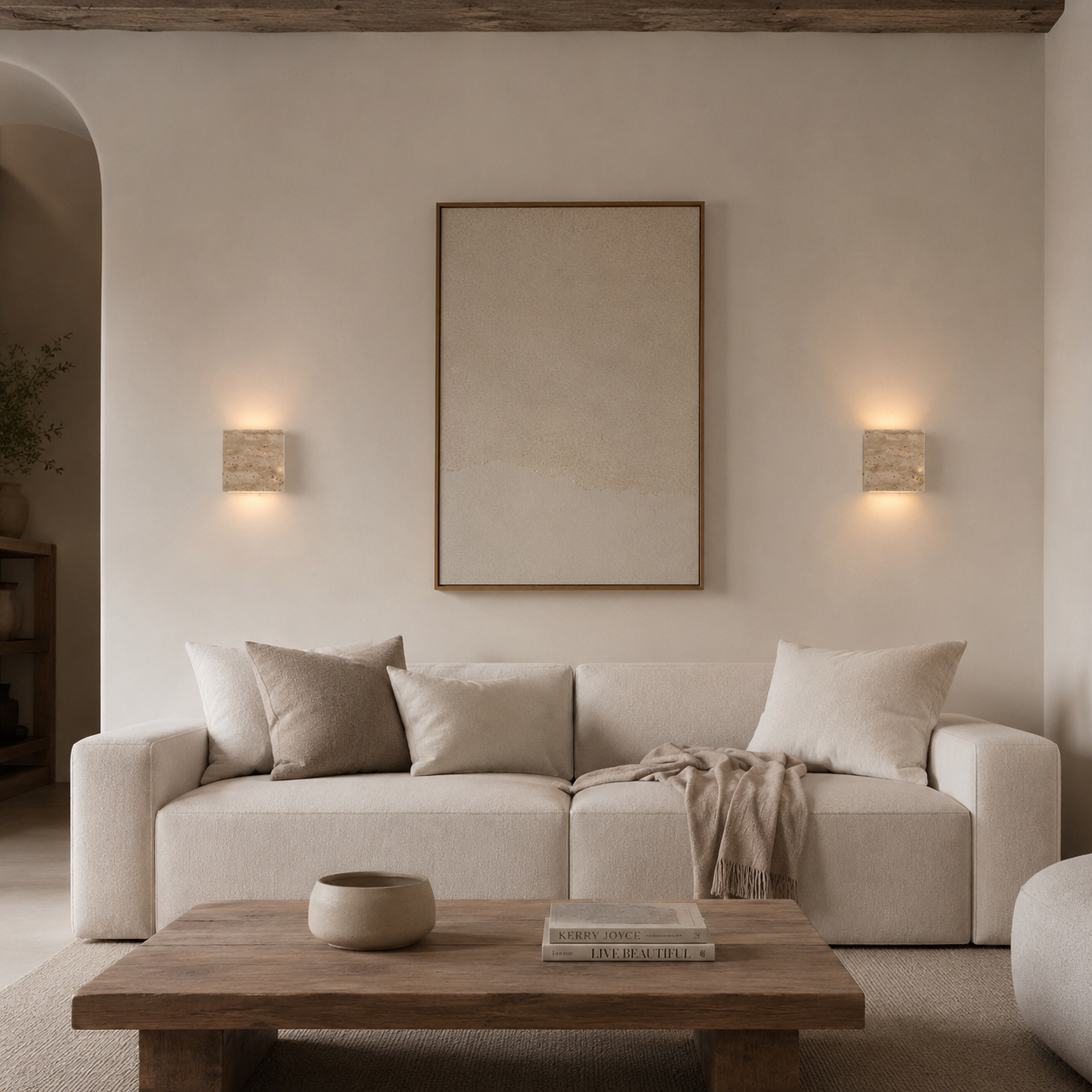 Casa Lumière Travertine Wandlamp - Up & Down Verlichting voor Binnen & Buiten