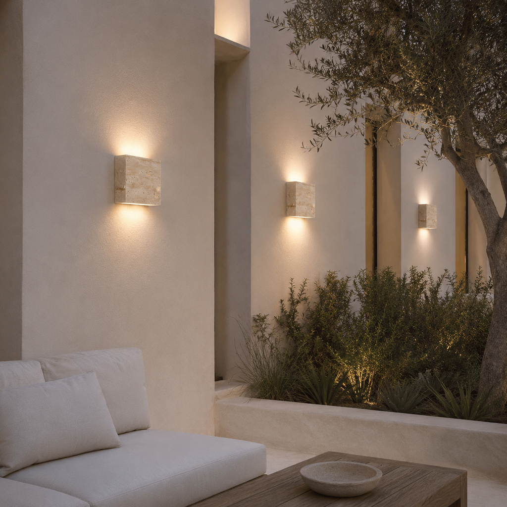 Casa Lumière Travertine Wandlamp - Up & Down Verlichting voor Binnen & Buiten