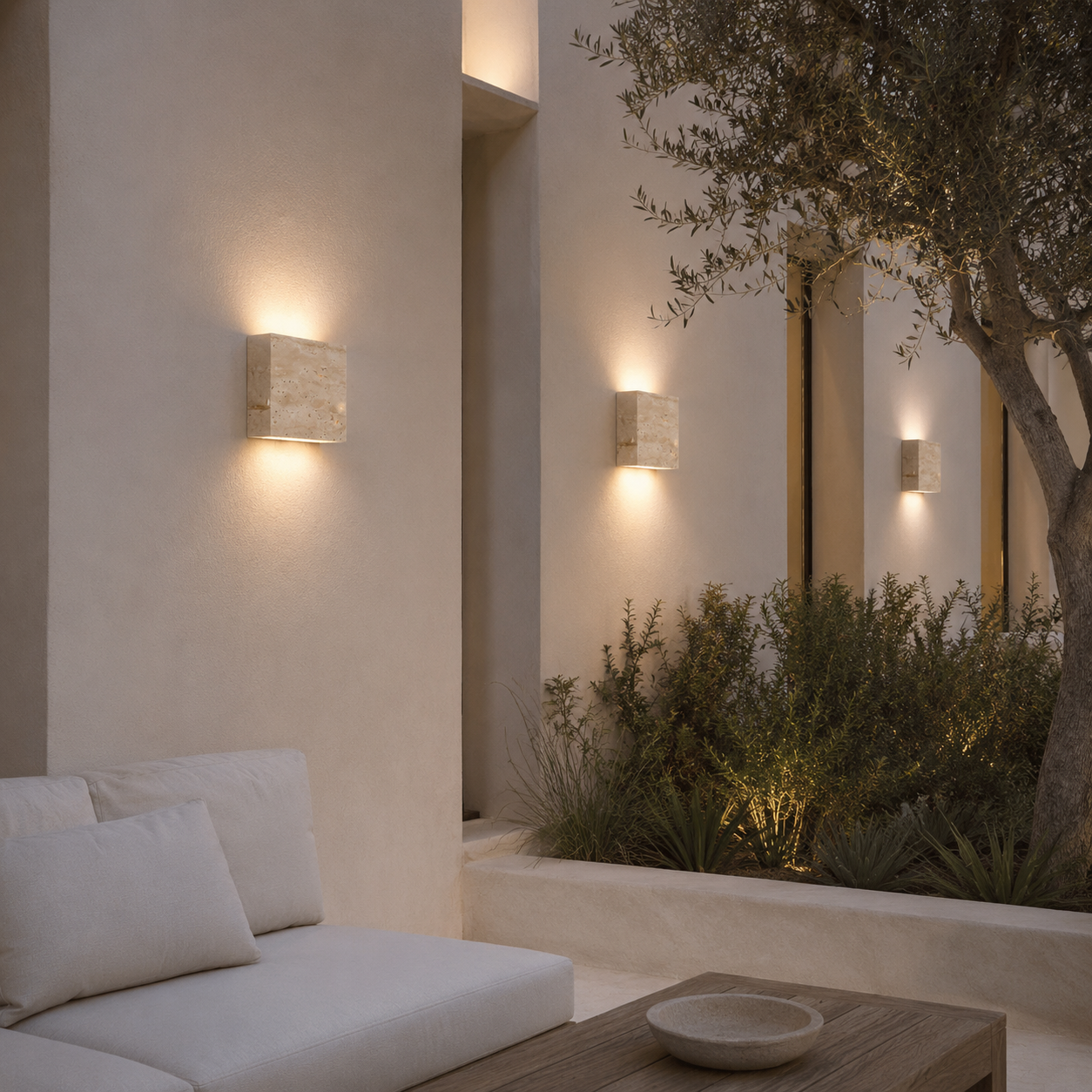 Casa Lumière Travertine Wandlamp - Up & Down Verlichting voor Binnen & Buiten