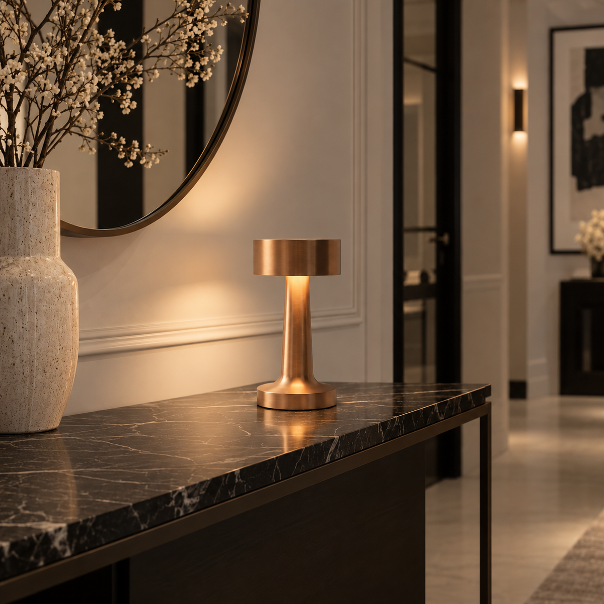 Casa Lumière Draadloze Metalen Tafellamp - Dimbaar met Touchbediening