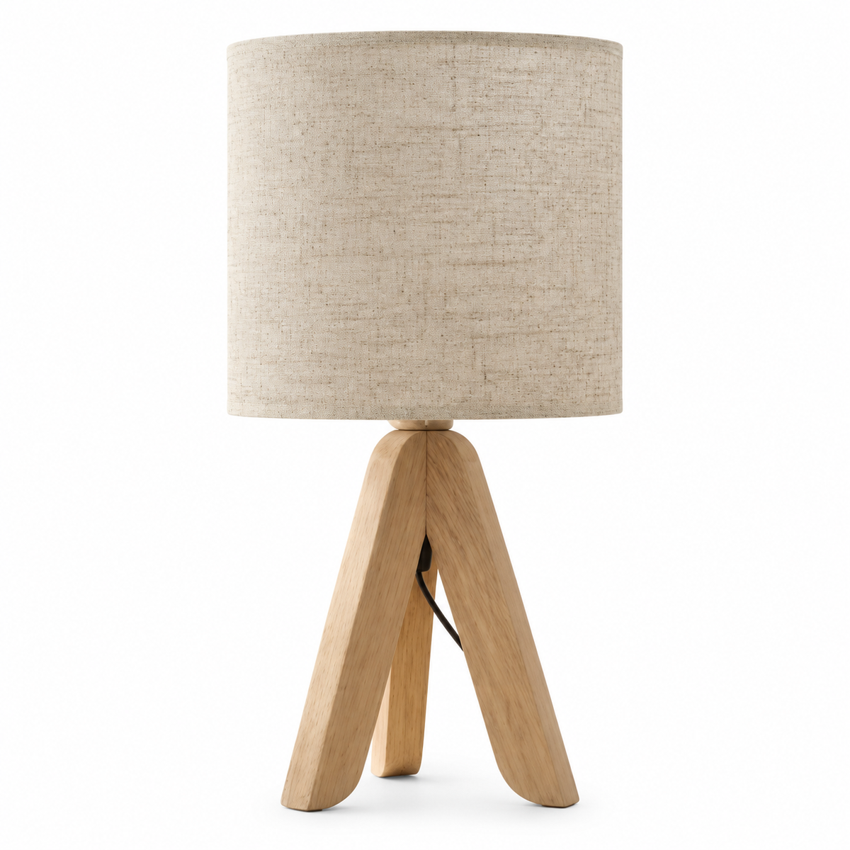 Casa Lumière Houten Tafellamp met Linnen Kap