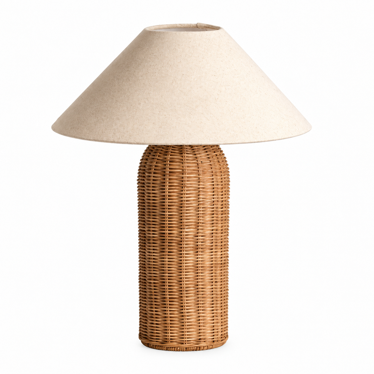 Casa Lumière Rotan Tafellamp - Stoffen Kap met E14 Fitting