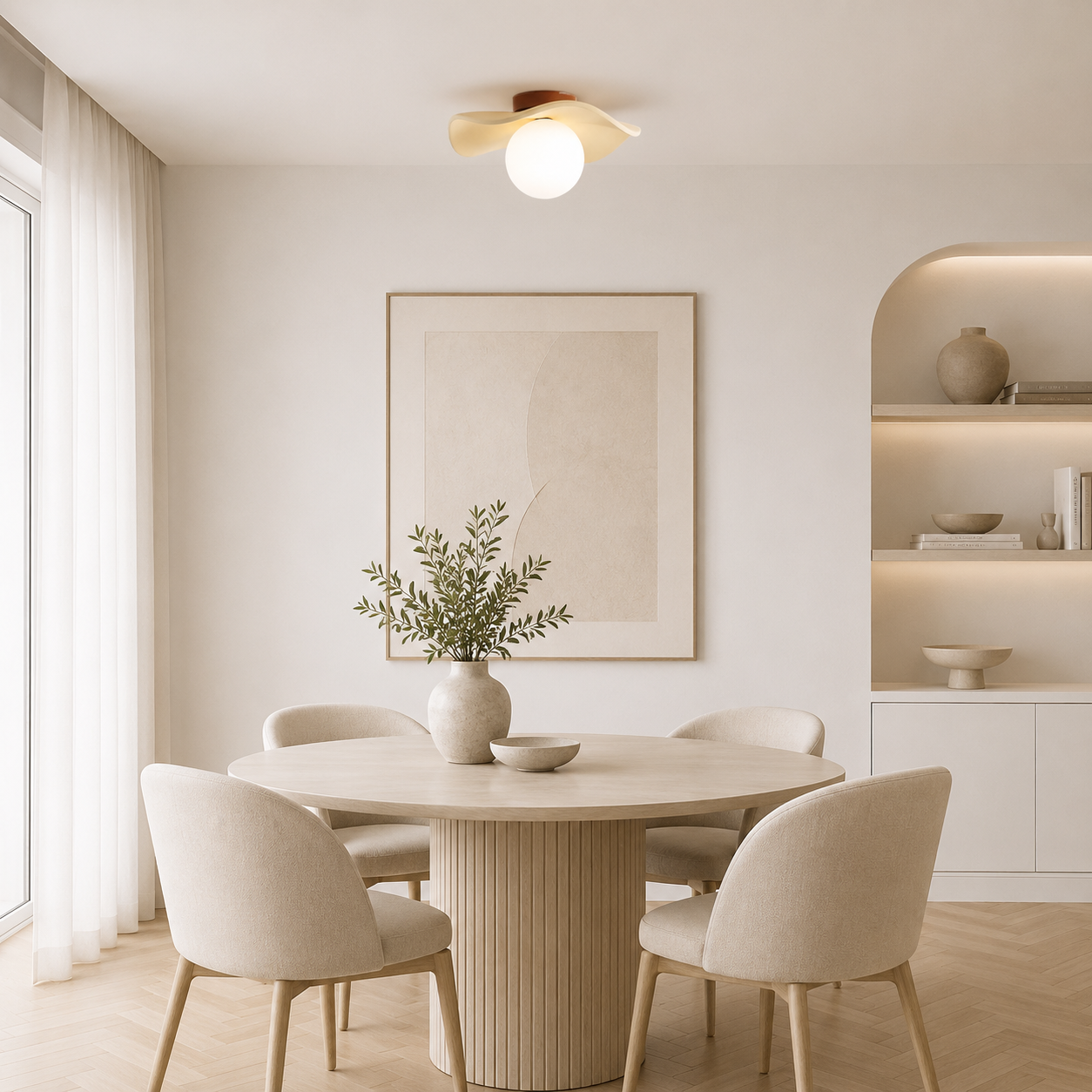 Casa Lumière Sculptuur Plafondlamp met Matglazen Bol