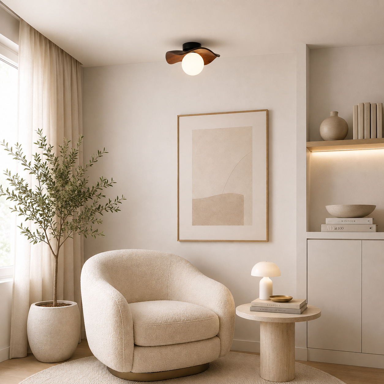 Casa Lumière Sculptuur Plafondlamp met Matglazen Bol