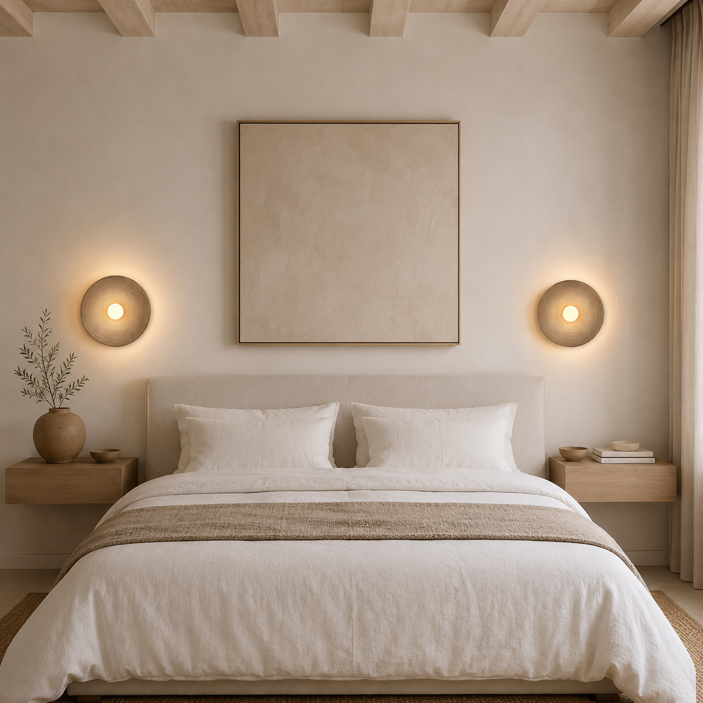 Casa Lumière Retro Ceramic Japandi Wandlamp - Rond Resin Design