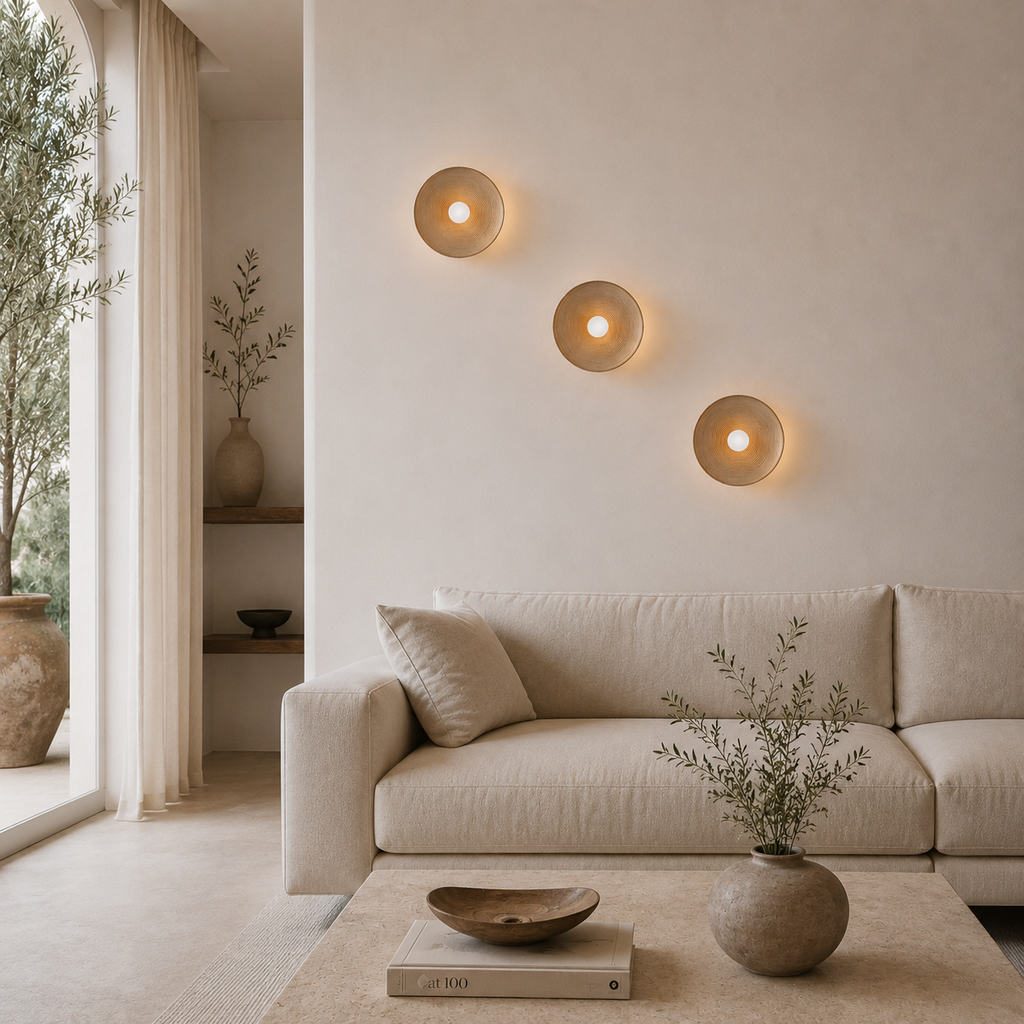 Casa Lumière Retro Ceramic Japandi Wandlamp - Rond Resin Design
